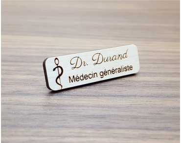 Badge médical personnalisé en bois Modèle PM