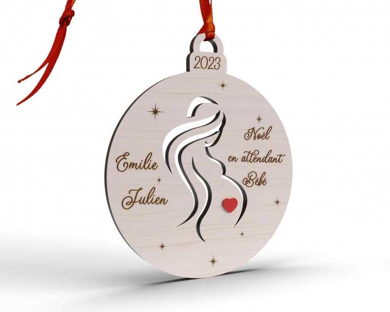 Boule de Noël personnalisée grossesse