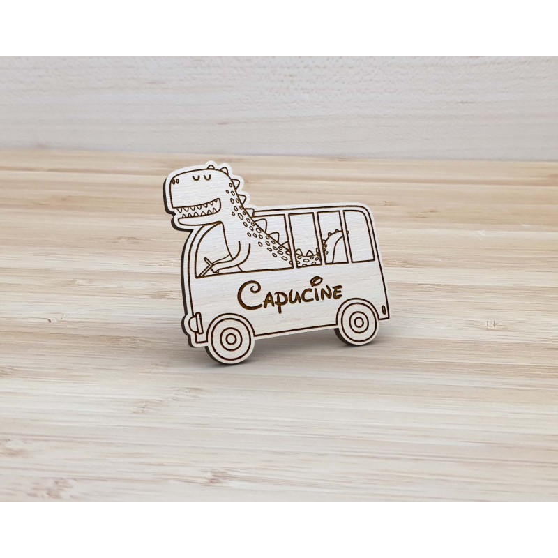 Marque place bois personnalisé, thème dinosaure, Décoration de table festive