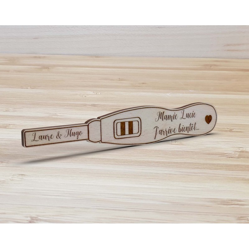 Test de grossesse en bois personnalisé