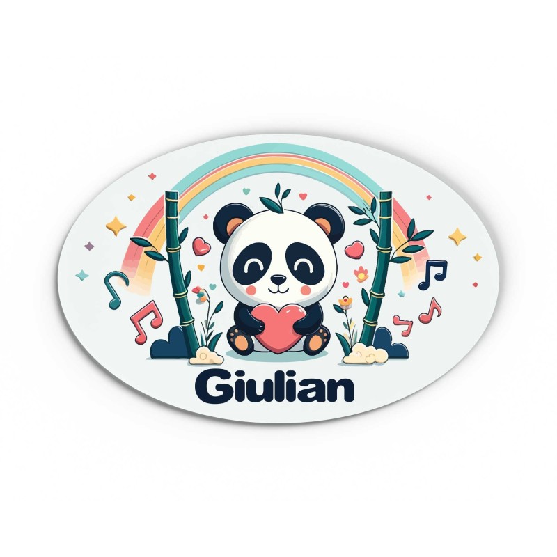 Plaque de Porte Personnalisable Panda