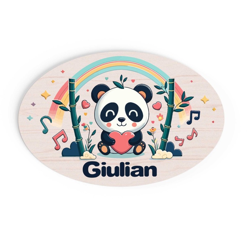 Plaque de Porte Personnalisable Panda