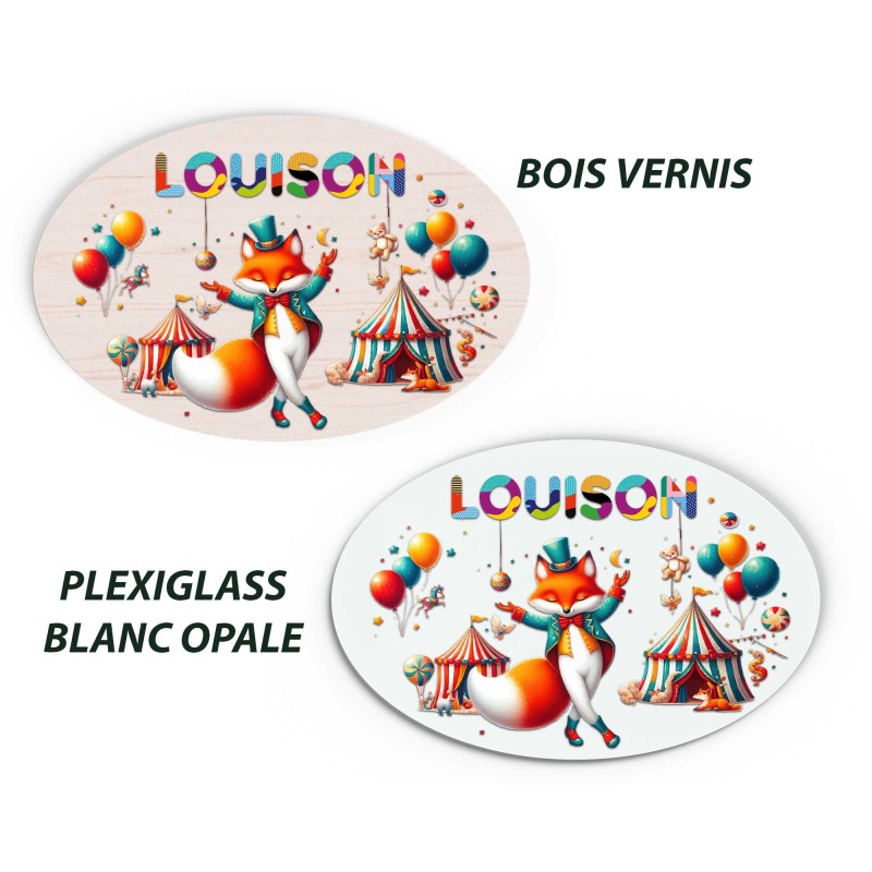 Plaque de Porte Personnalisée thème cirque