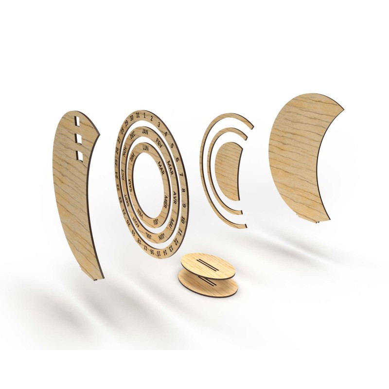 Calendrier perpétuel Fichier numérique pour découpe laser