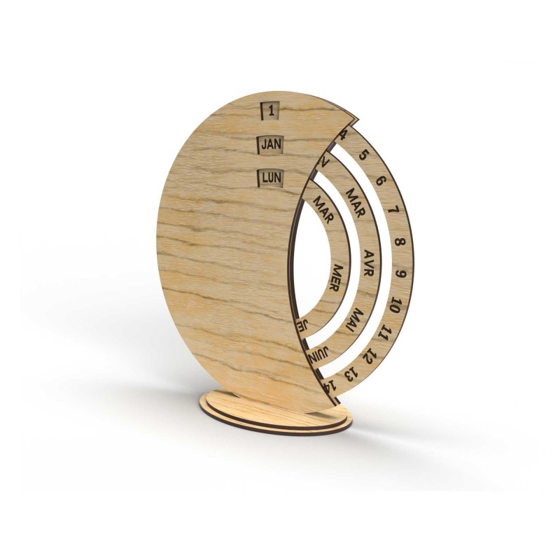 Calendrier perpétuel Fichier numérique pour découpe laser