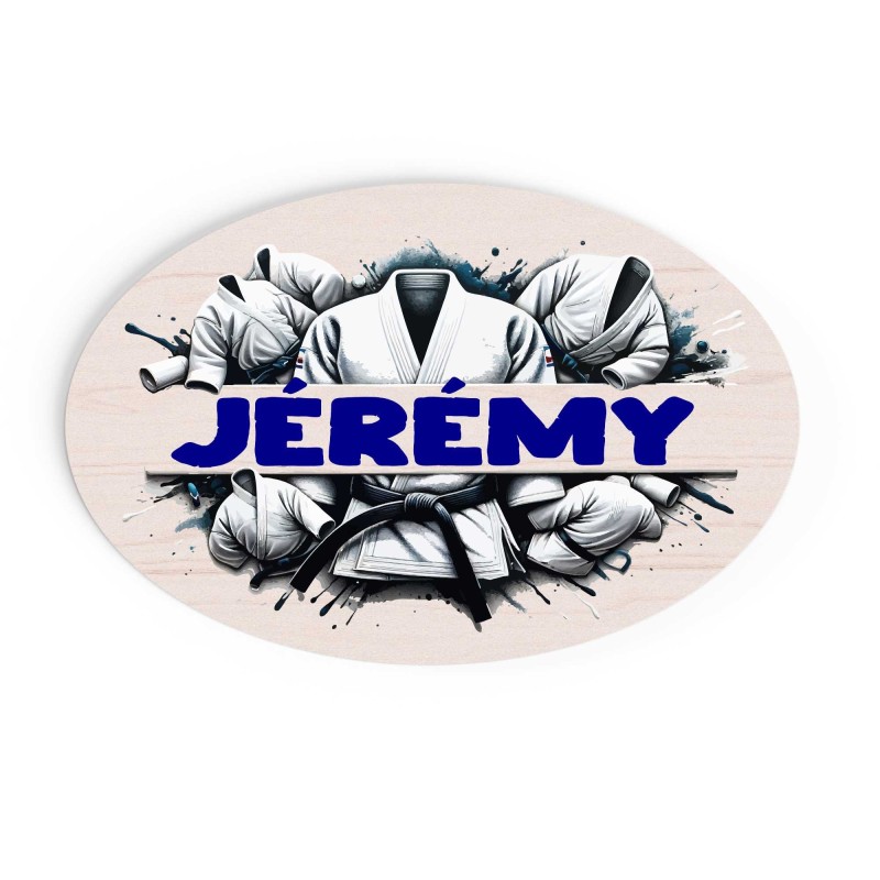 Plaque de Porte Personnalisable thème Judo bois ou plexi