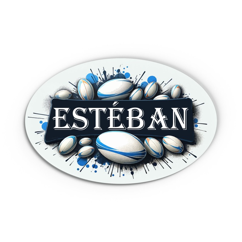 Plaque de Porte Personnalisable rugby thème sport bois ou plexi