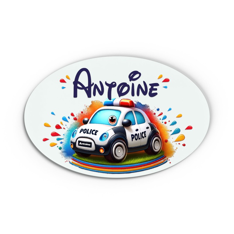 Plaque de Porte Personnalisable voiture police sport bois ou plexi