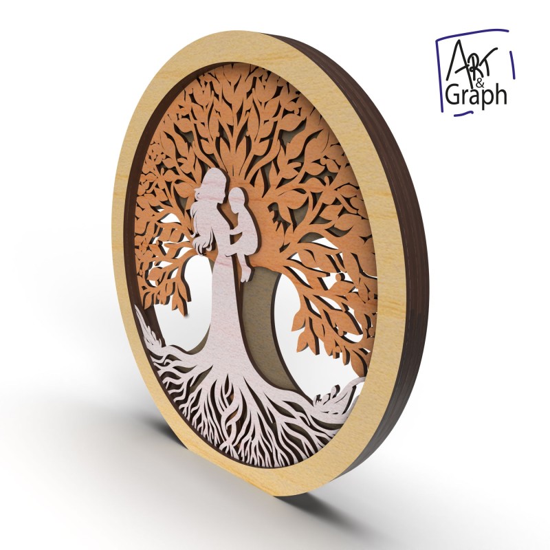 Décoration cadeau Maman Fichier numérique pour découpe laser