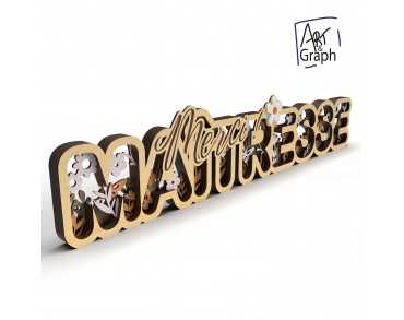 Décoration cadeau maitresse Fichier numérique pour découpe laser