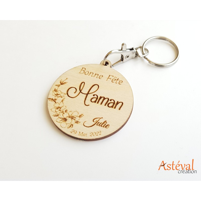 Porte clefs ou suspension personnalisé Bonne fête maman