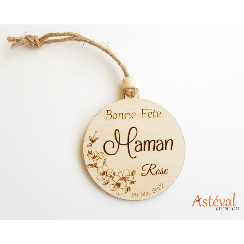 Porte clefs ou suspension personnalisé Bonne fête maman