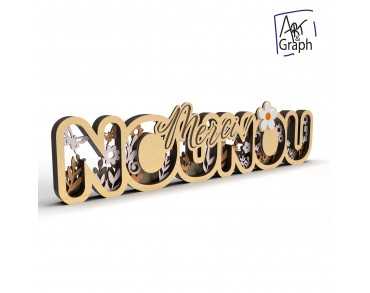 Décoration cadeau Nounou crèche maternelle Fichier numérique pour découpe laser