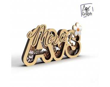 Décoration cadeau AVS Fichier numérique pour découpe laser