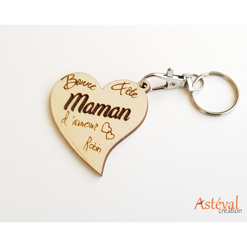 Porte clefs ou suspension personnalisé Bonne fête maman d'amour