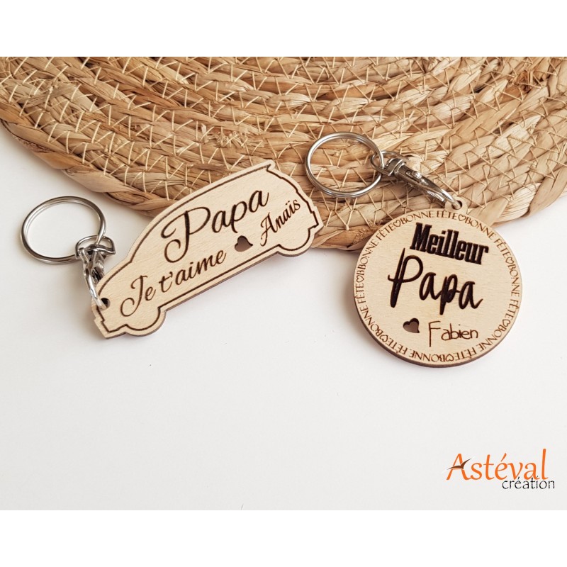 Portes clefs personnalisés Bonne fête papa