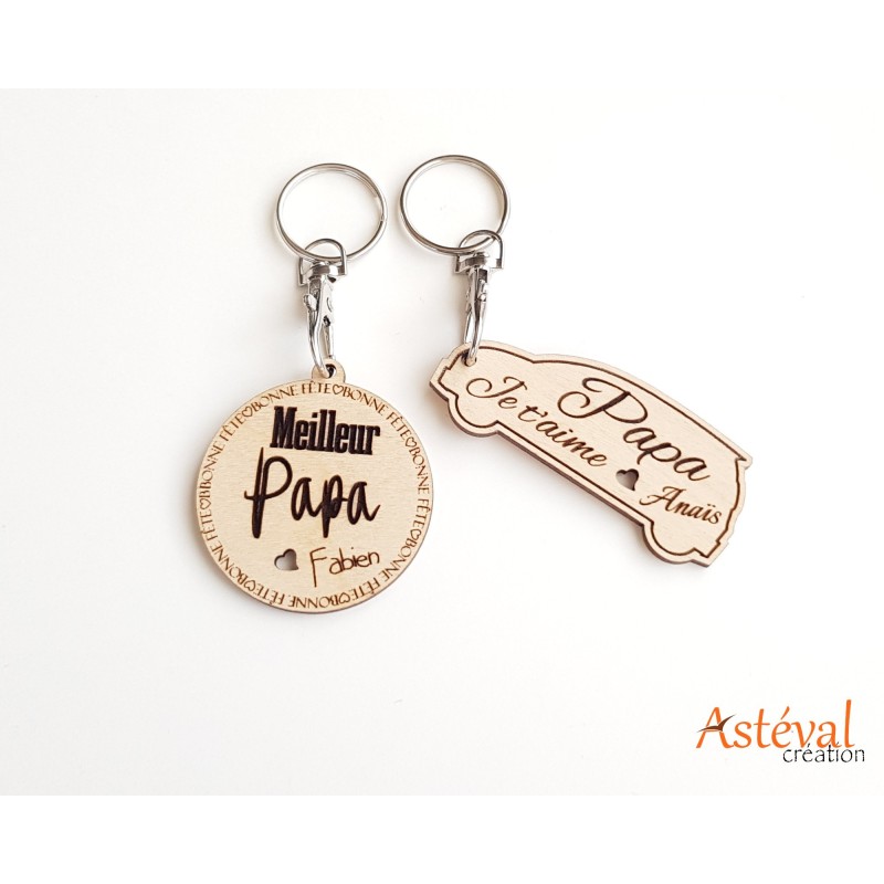 Portes clefs personnalisés Bonne fête papa
