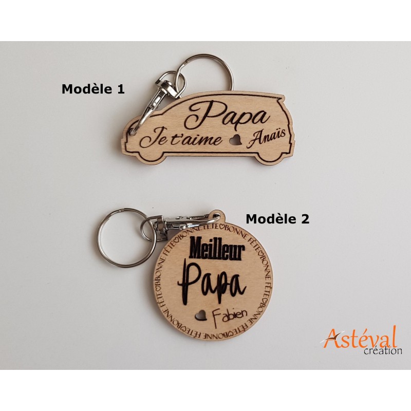 Portes clefs personnalisés Bonne fête papa