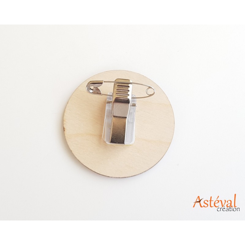 Badge en bois personnalisé chat filaire vétérinaire ou autre