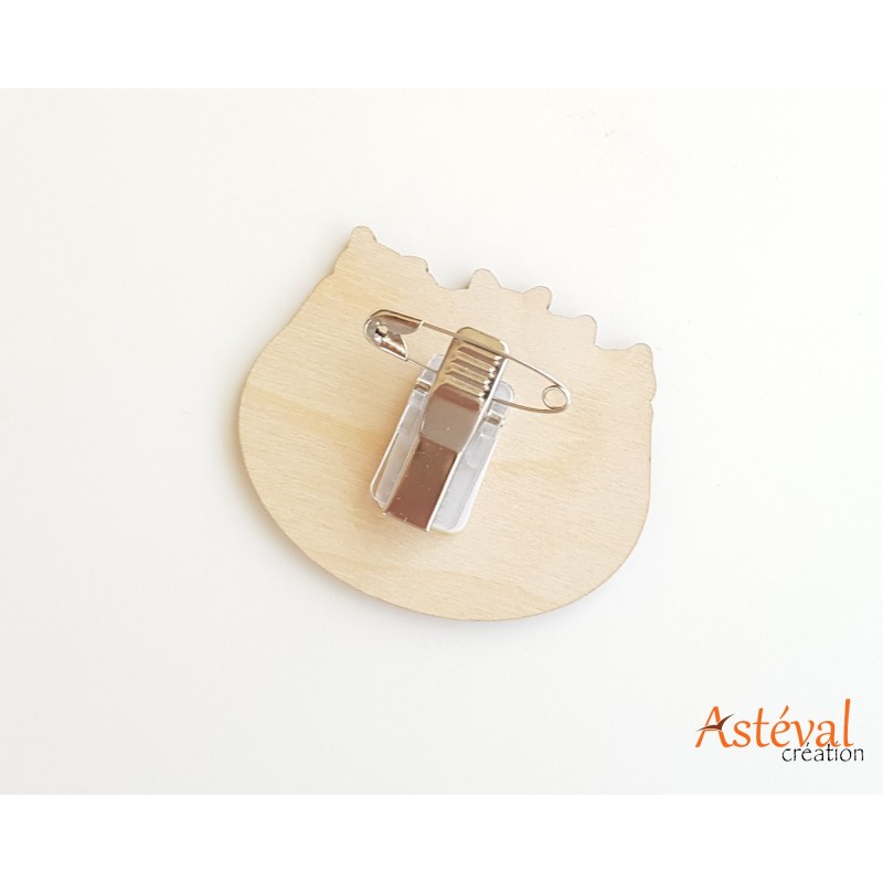 Badge en bois personnalisé bande de chat vétérinaire animateur aide soignante ou autre