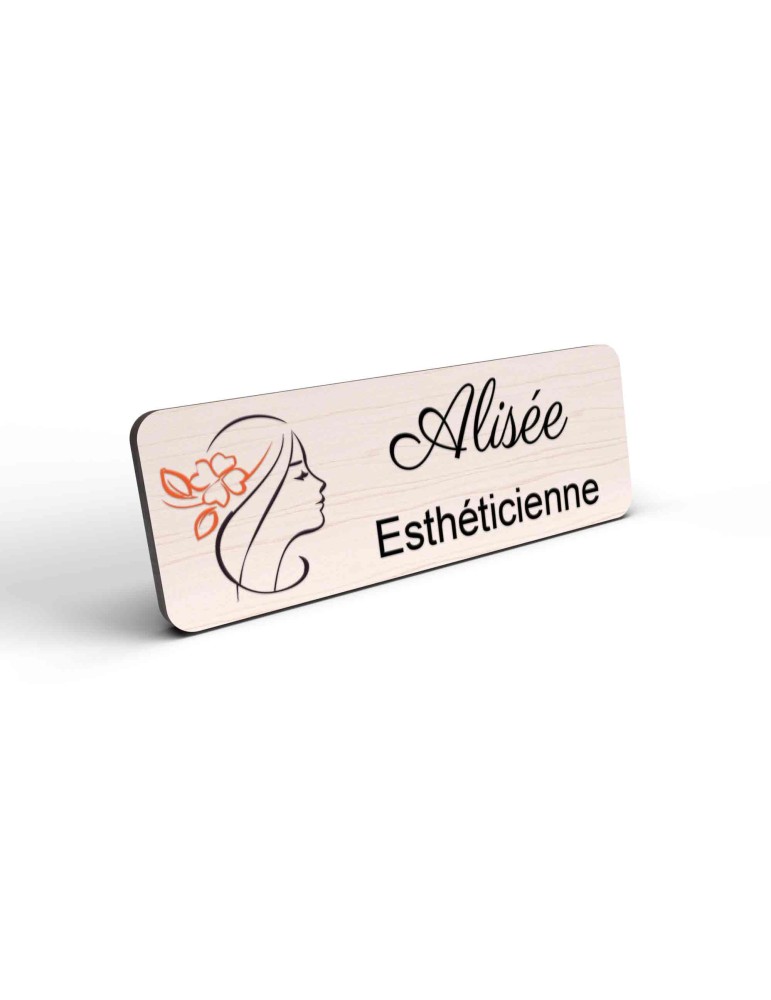 Badge esthéticienne Personnalisable couleur spécialistes bien être