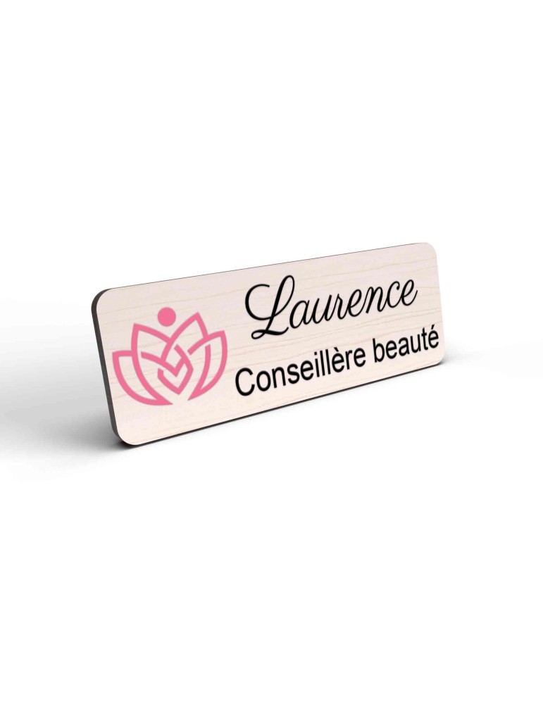 Badge esthéticienne Personnalisable couleur spécialistes bien être