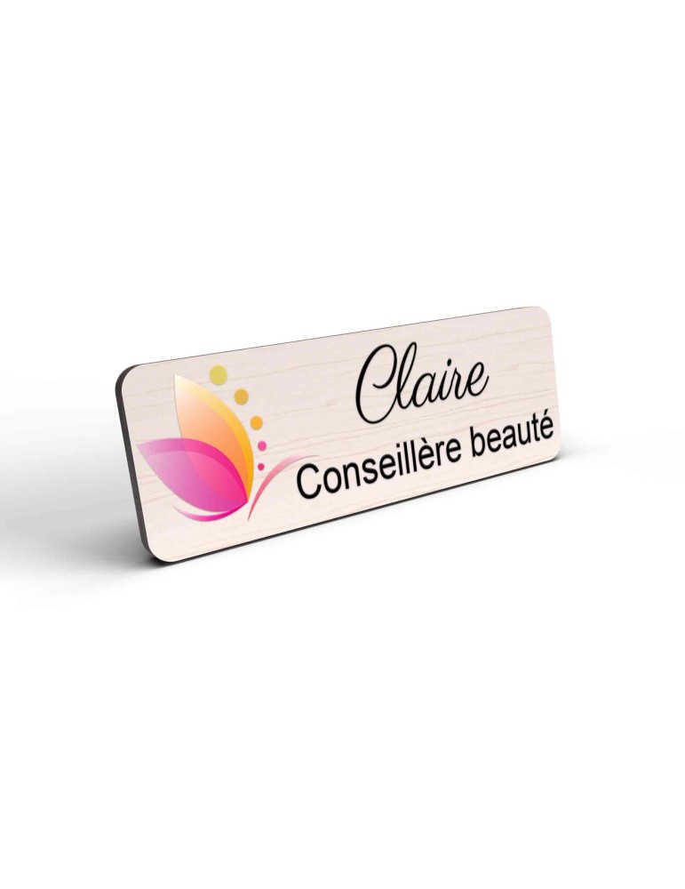 Badge esthéticienne Personnalisable couleur spécialistes bien être