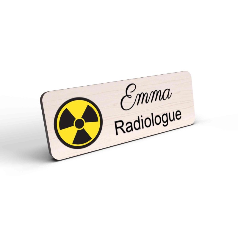 Badge Professionnel Personnalisé Radiologie - Design Élégant avec Logo Radiologique - Idéal pour Radiologues, Manipulateurs Radi