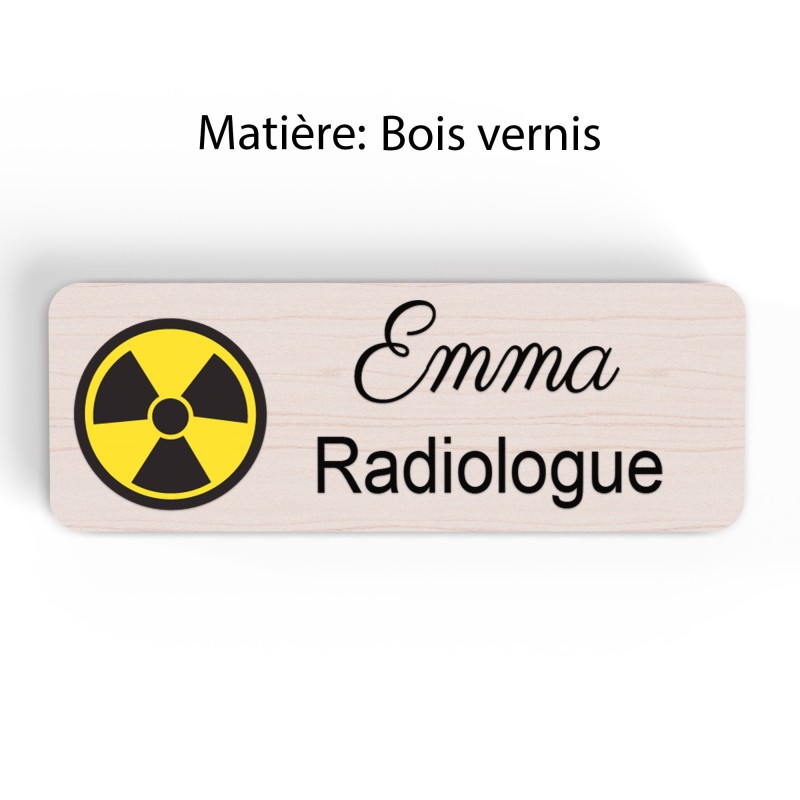 Badge Professionnel Personnalisé Radiologie - Design Élégant avec Logo Radiologique - Idéal pour Radiologues, Manipulateurs Radi