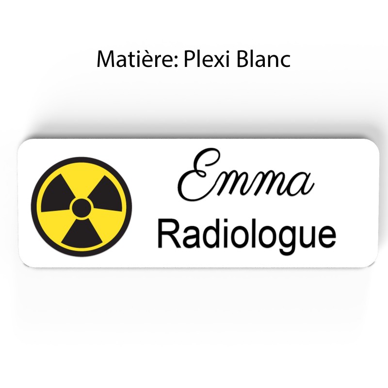 Badge Professionnel Personnalisé Radiologie - Design Élégant avec Logo Radiologique - Idéal pour Radiologues, Manipulateurs Radi
