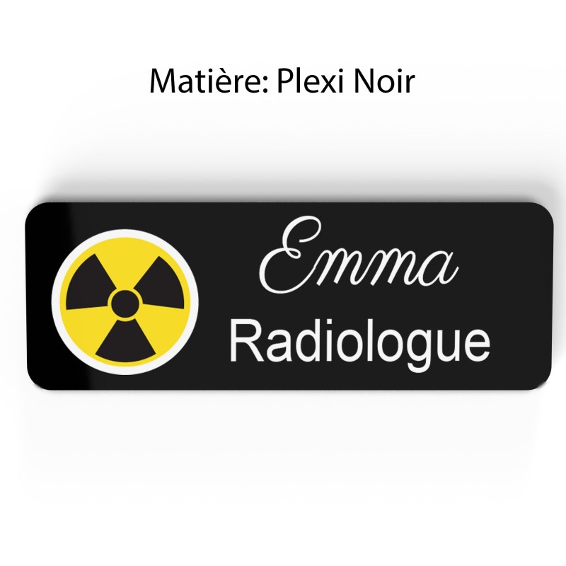 Badge Professionnel Personnalisé Radiologie - Design Élégant avec Logo Radiologique - Idéal pour Radiologues, Manipulateurs Radi