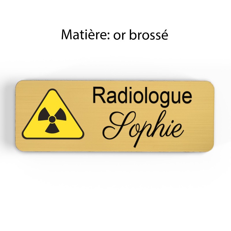 Badge Professionnel Personnalisé Radiologie - Design Élégant avec Logo Radiologique - Idéal pour Radiologues, Manipulateurs Radi