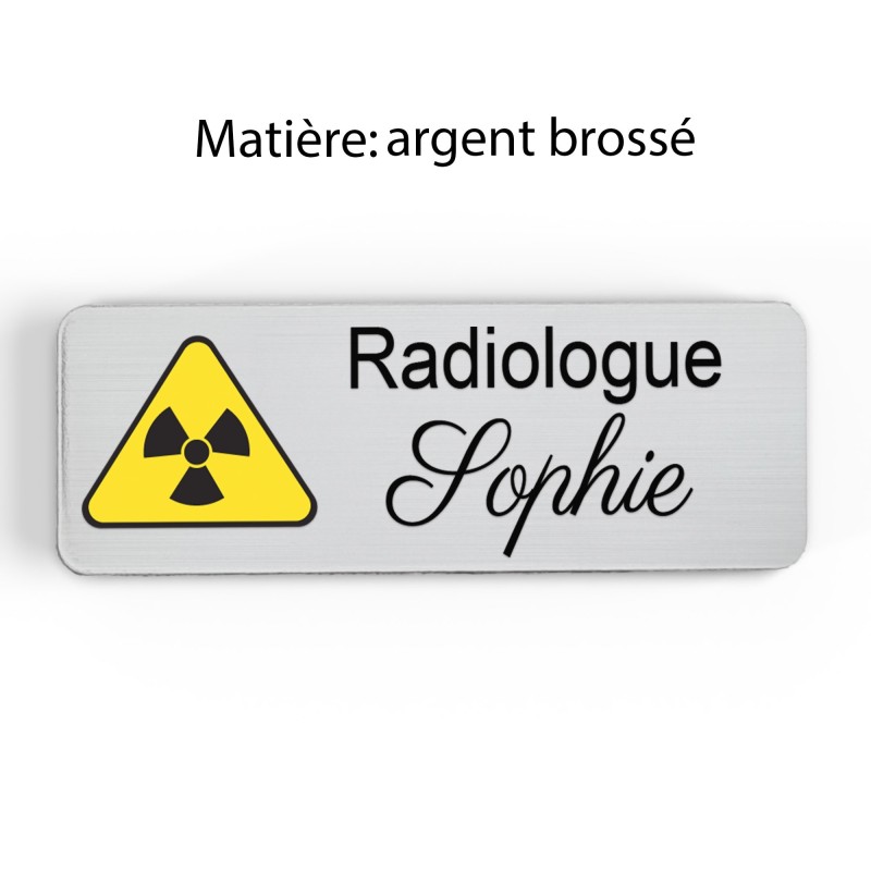 Badge Professionnel Personnalisé Radiologie - Design Élégant avec Logo Radiologique - Idéal pour Radiologues, Manipulateurs Radi