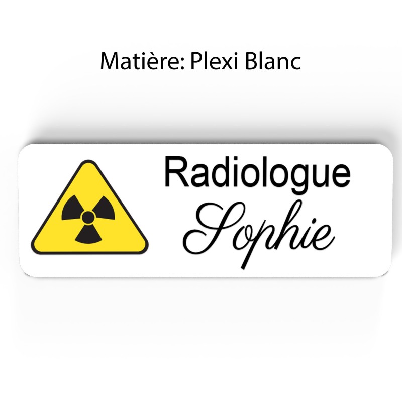Badge Professionnel Personnalisé Radiologie - Design Élégant avec Logo Radiologique - Idéal pour Radiologues, Manipulateurs Radi