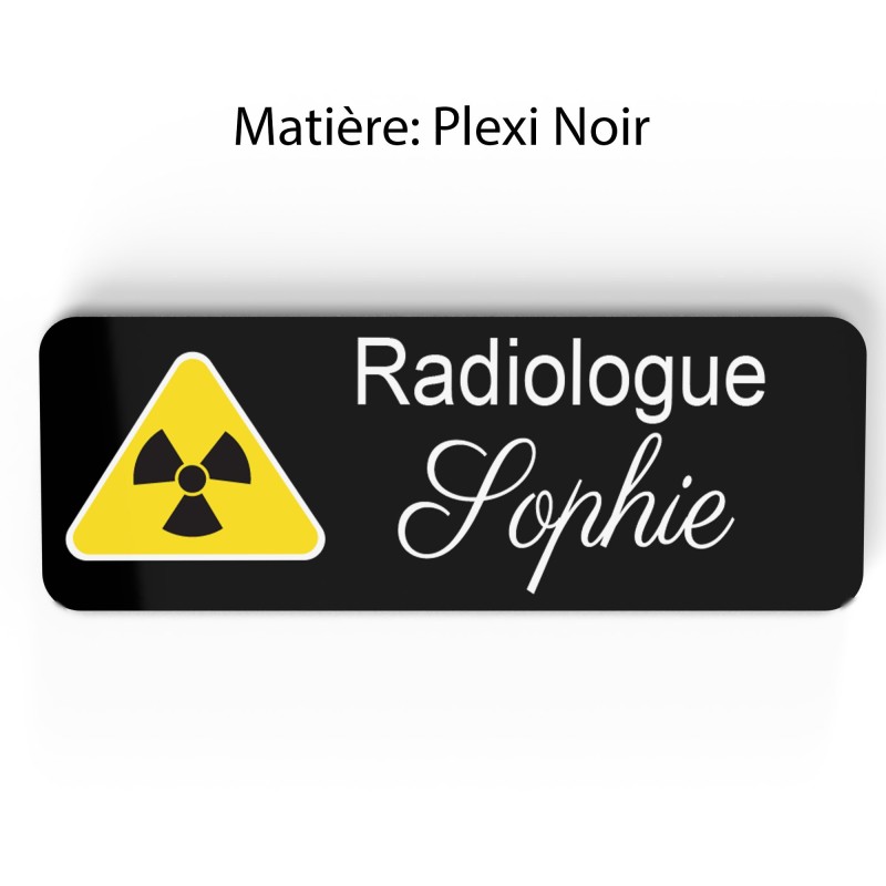 Badge Professionnel Personnalisé Radiologie - Design Élégant avec Logo Radiologique - Idéal pour Radiologues, Manipulateurs Radi