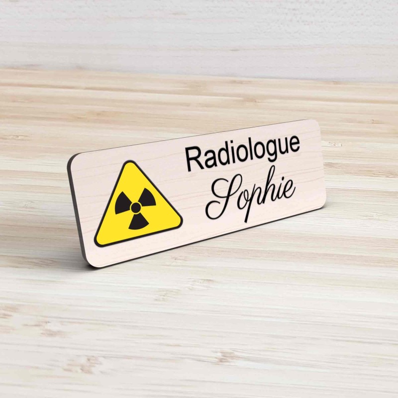 Badge Professionnel Personnalisé Radiologie - Design Élégant avec Logo Radiologique - Idéal pour Radiologues, Manipulateurs Radi