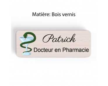 Badge pharmacie Personnalisé caducée pharmacien