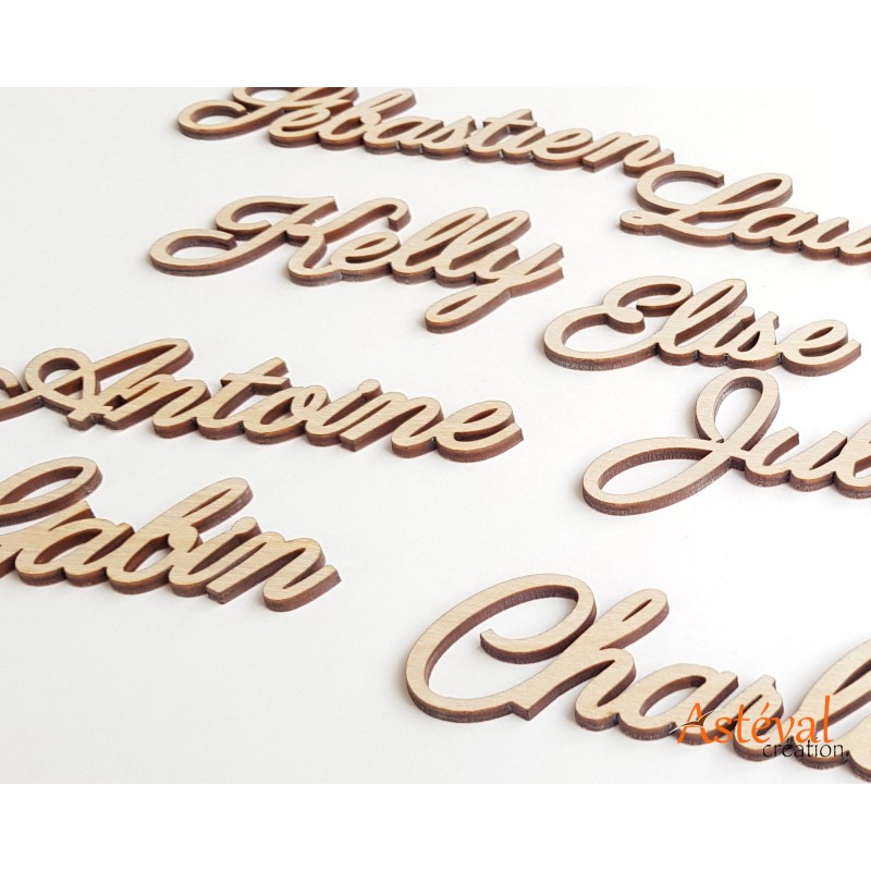 Marque place prénom en bois personnalisé - Mariage, Baptême, ou Anniversaire - baby shower- Décoration de table