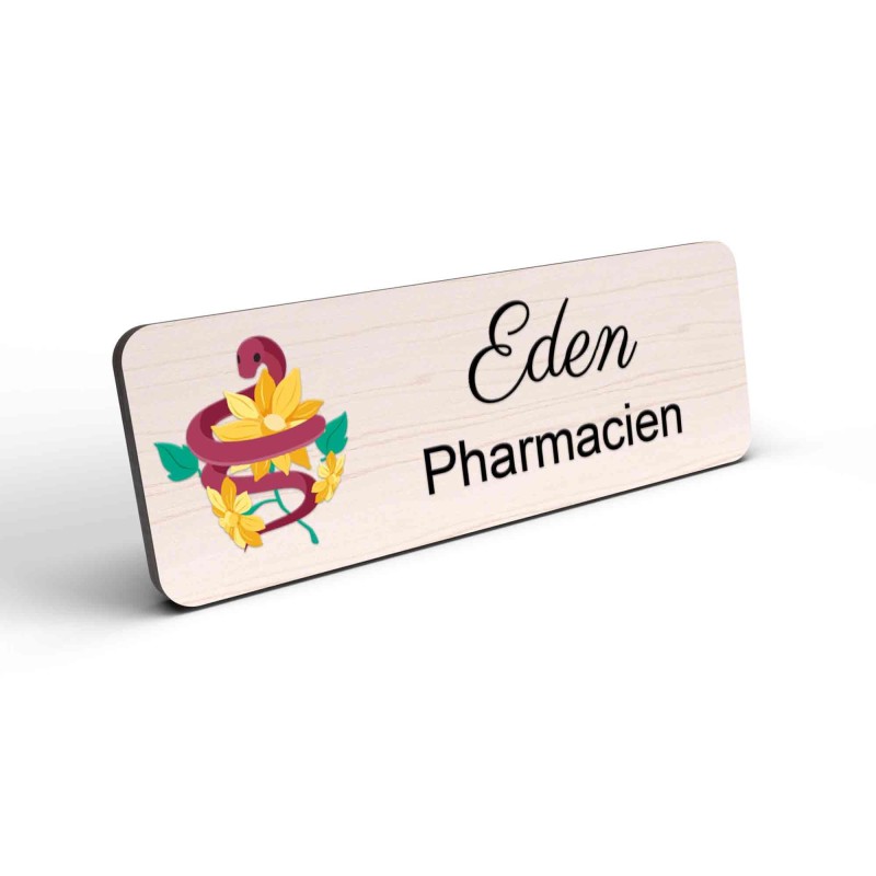 Badge pharmacie Personnalisé caducée pharmacien