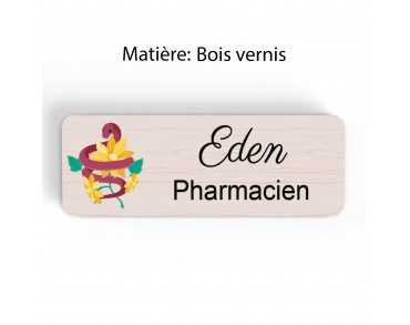 Badge pharmacie Personnalisé caducée pharmacien