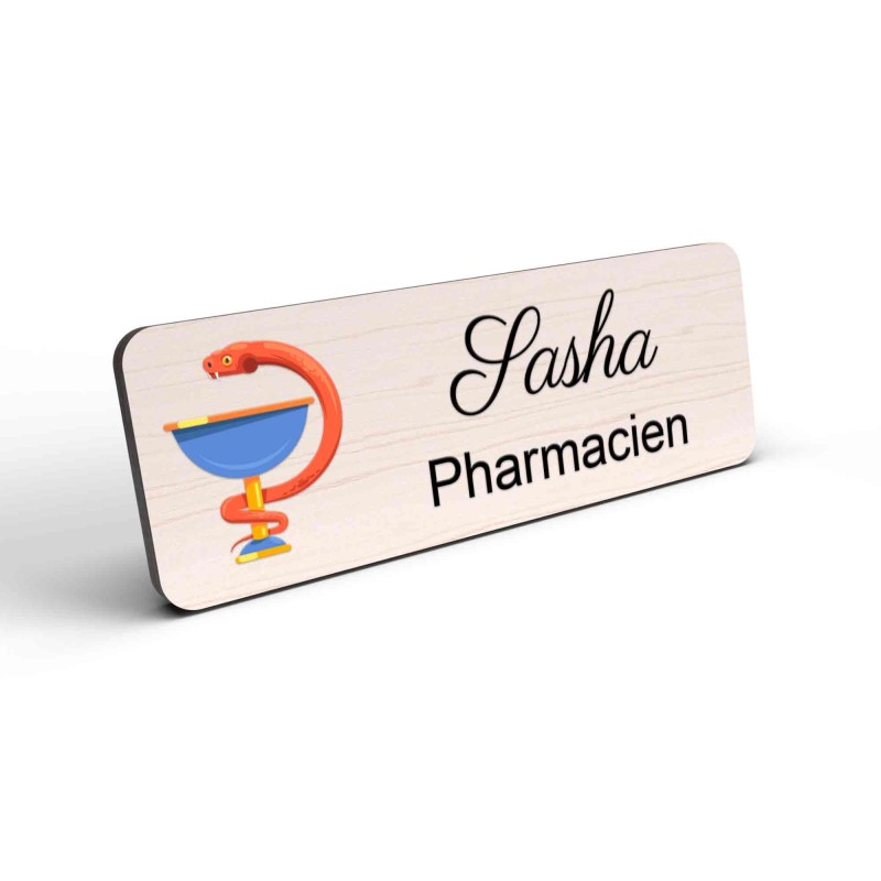 Badge pharmacie Personnalisé caducée pharmacien