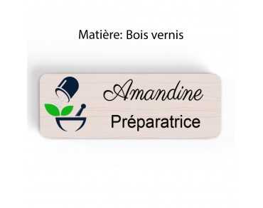 Badge pharmacie Personnalisé mortier préparatrice