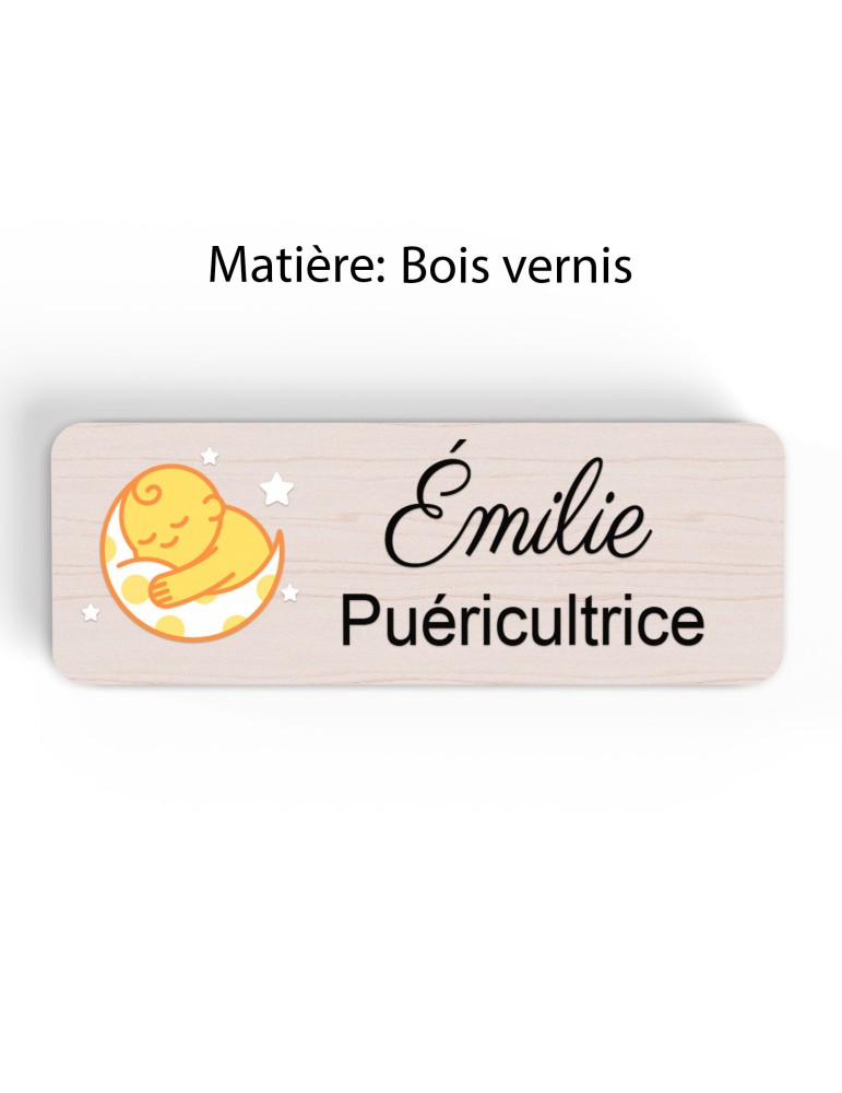 Badge Petite Enfance Personnalisé - Professionnel Crèche, Puéricultrice, Animatrice