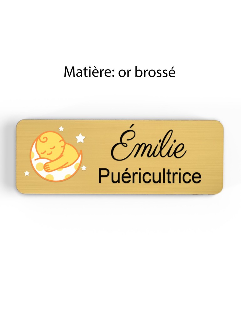 Badge Petite Enfance Personnalisé - Professionnel Crèche, Puéricultrice, Animatrice