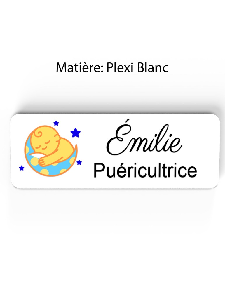 Badge Petite Enfance Personnalisé - Professionnel Crèche, Puéricultrice, Animatrice