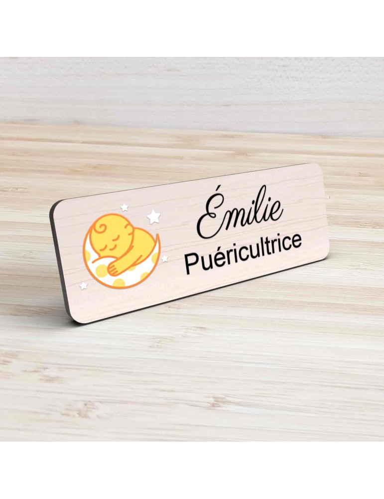 Badge Petite Enfance Personnalisé - Professionnel Crèche, Puéricultrice, Animatrice