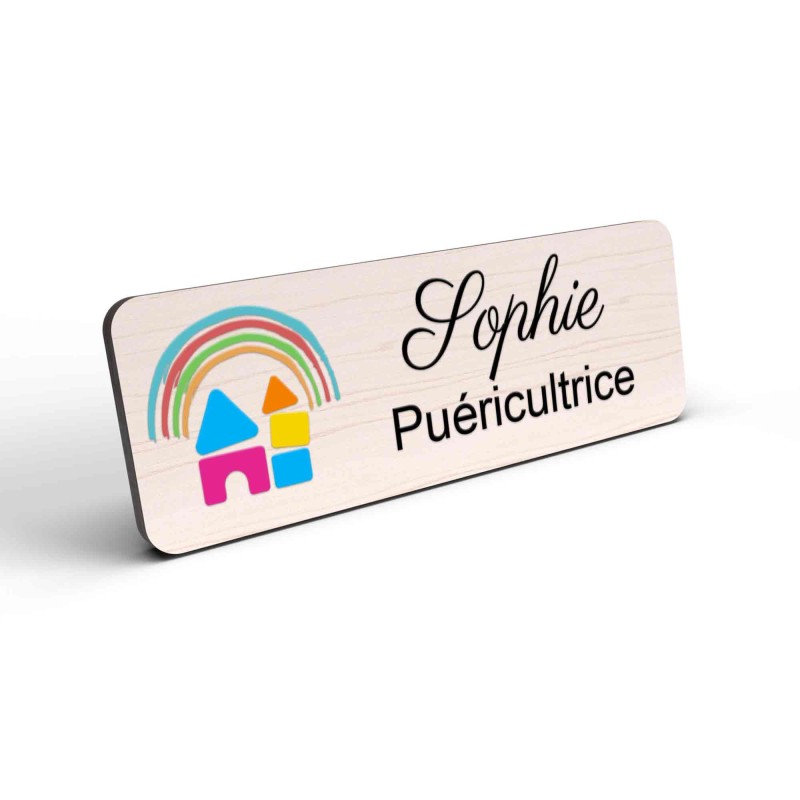 Badge Petite Enfance Personnalisé - Professionnel Crèche, Puéricultrice, Animatrice