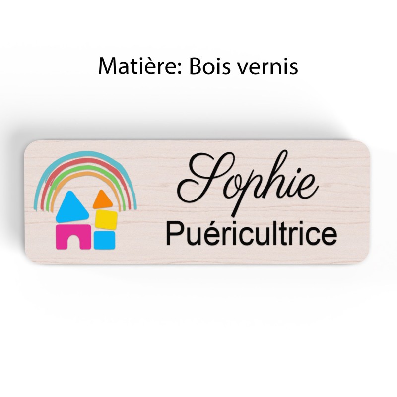 Badge Petite Enfance Personnalisé - Professionnel Crèche, Puéricultrice, Animatrice