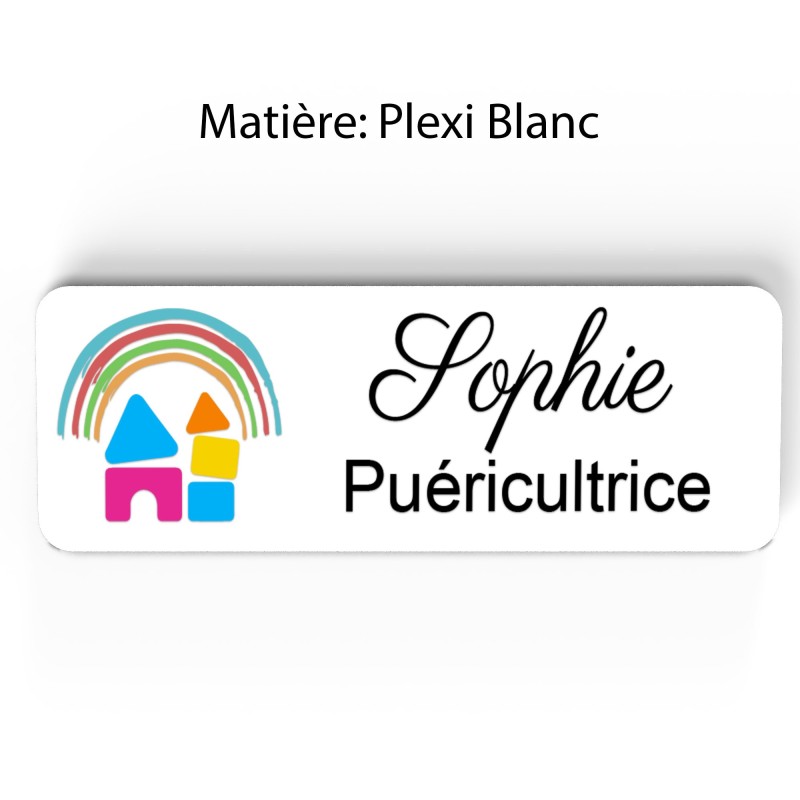 Badge Petite Enfance Personnalisé - Professionnel Crèche, Puéricultrice, Animatrice