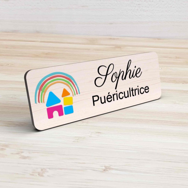 Badge Petite Enfance Personnalisé - Professionnel Crèche, Puéricultrice, Animatrice